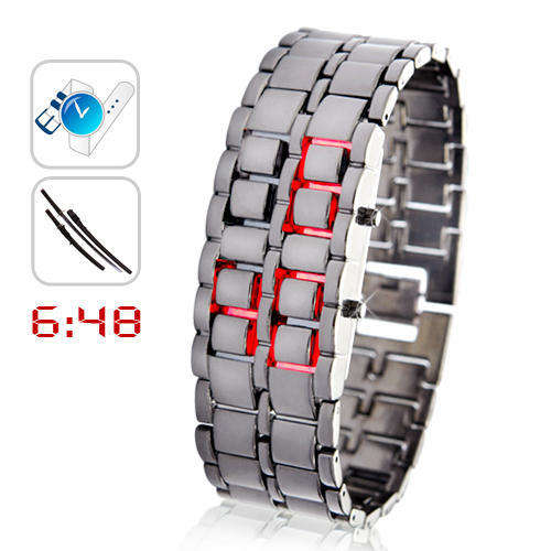 Iron Samurai - Japanese Inspired Red LED Watch - G165