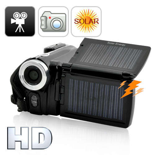 Solar Camcorder with Dual Charging Panels (720P HD)
