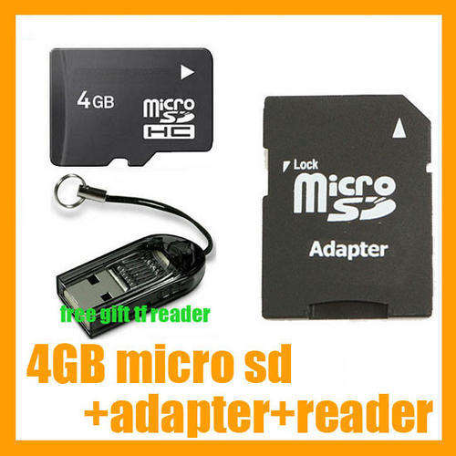 4GB MicroSD Micro SD TF Memory Card+Adapter