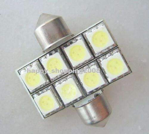 High Power 31mm 8 SMD 5050 LED Festoon Dome Bulb White