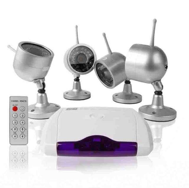 Wireless Home Surveillance Kit - 4 Nightvision Cameras +Receiver