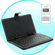 Leather Keyboard Case for 7 Inch Android Tablet PC (Samsung Galaxy Tab, HTC Flyer) - A105