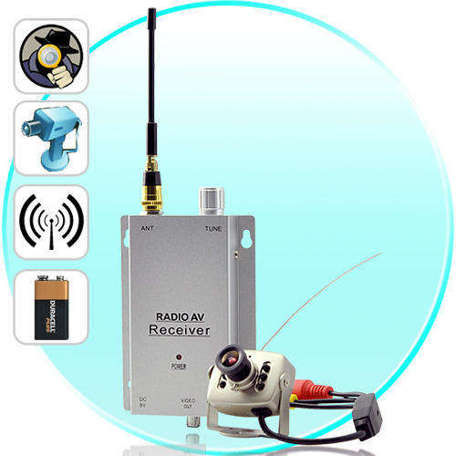 Mini Wireless Spy Camera Transmitter + Receiver Set