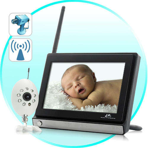 Monitor Buddy - Wireless Widescreen 7 Inch LCD Baby Monitor with Night Vision Camera - I162