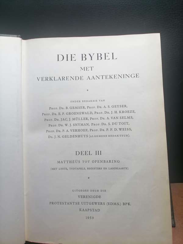 Die Bybel Met Verklarende Aantekeninge Book I, II, III