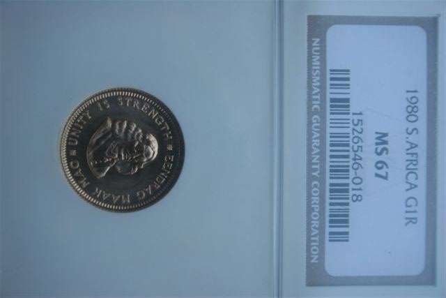 1980 S.AFRICA G1R (Gold 1 Rand) MS67