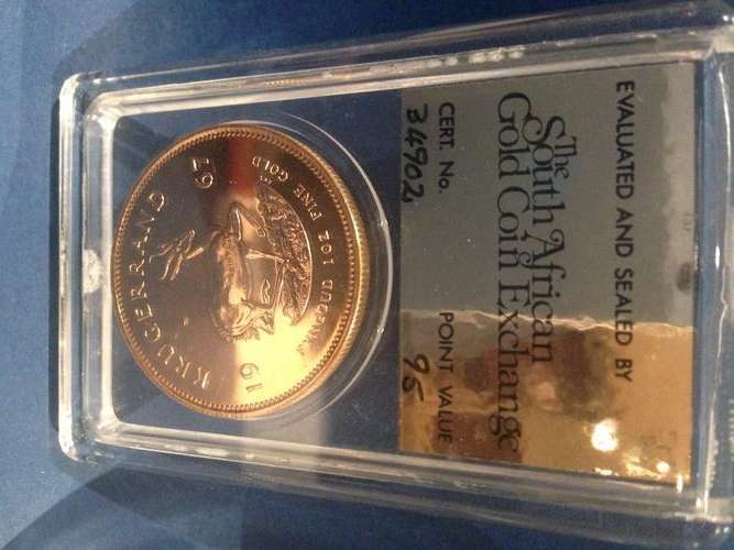 1 X 1967 1Oz KRUGERRAND S.A.G.C.EXCHANGE CERTIFIED