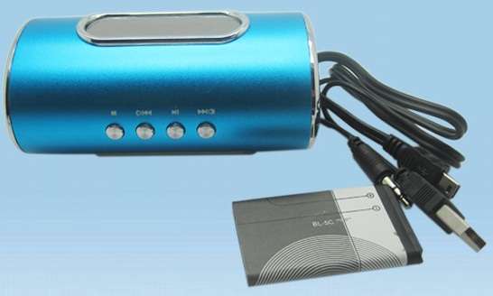 Portable Music Speaker (USB, SD, AUXin, FM) (color silver - last one)