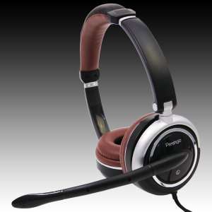 Headset PRESTIGIO PHS (20Hz-20kHz, Built-in Microphone, Cable, 2.2m) Black/Brown