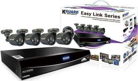 KGuard 4 Channel Easy Link Series 4 Cameras Combo Kit