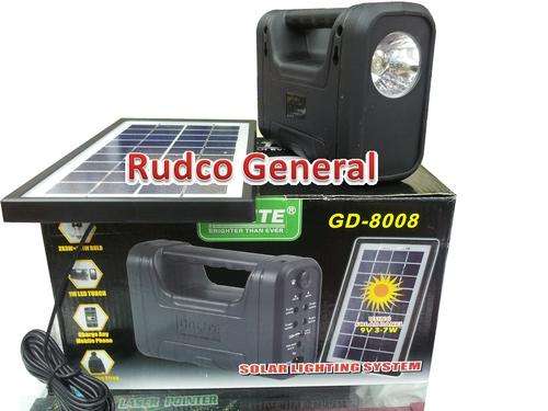 GDlite Solar Ligthing System (8038) with 3 x SMD LED bulbs, solar panel. Charges cellphone