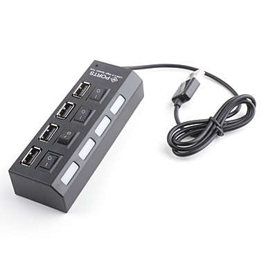 USB 2.0 Hub 4 port on/off switch High Speed for Laptop & PC
