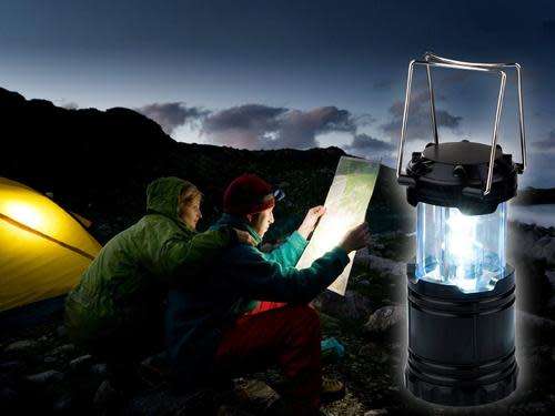 Solar Rechargeable 6-LED Collapsible Portable Lantern Light, excellent quality for camping