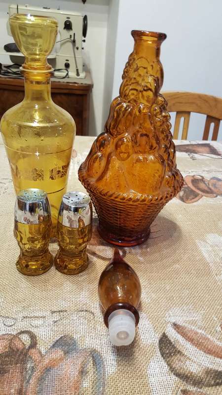 VINTAGE AMBER GLASSWARE