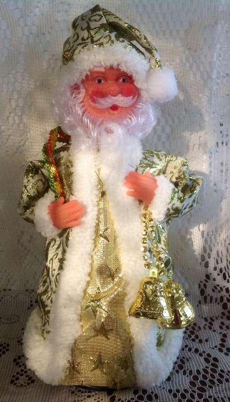 SANTA - musical - light up face - turning/dancing