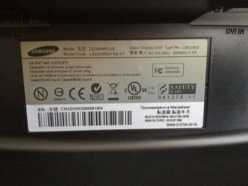 Samsung Syncmaster 2233SW Plus Widescreen LCD Monitor