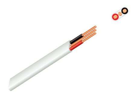 SURFIX 2.5mm 2C+EARTH FLAT WHITE-100M ROLL ELECTRICAL CABLE