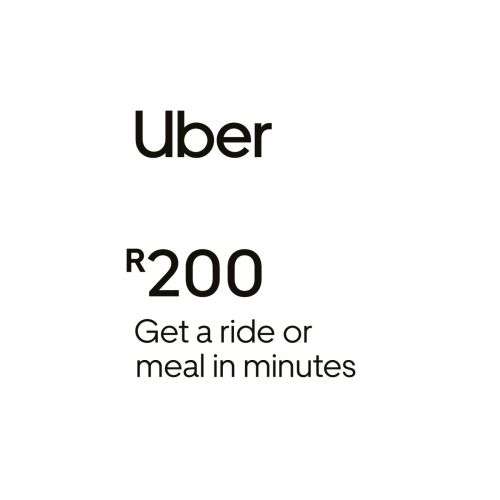 R200 UBER RIDE OR UBER EATS DIGITAL GIFT CARD