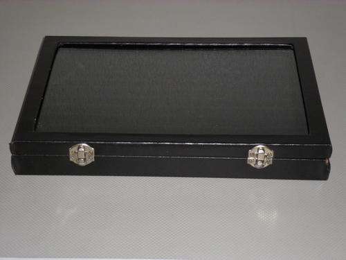 Black Velvet Ring Box with glass lid