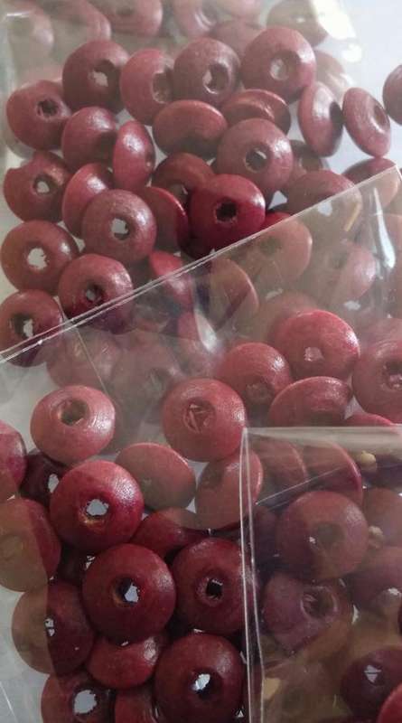 Wooden Beads - Burgandy