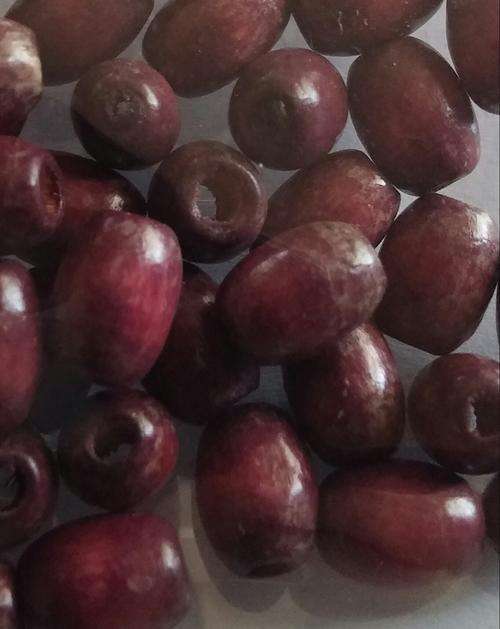 Wooden Beads - Burgandy
