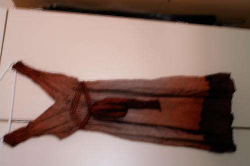 SILKY BROWN DRESS WITH SASH SIZE 40 NEW