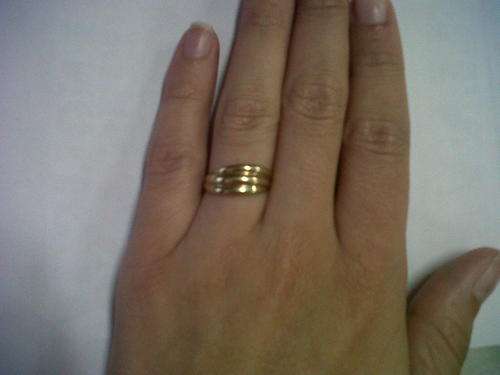 9kt gold "3 tiered ring"