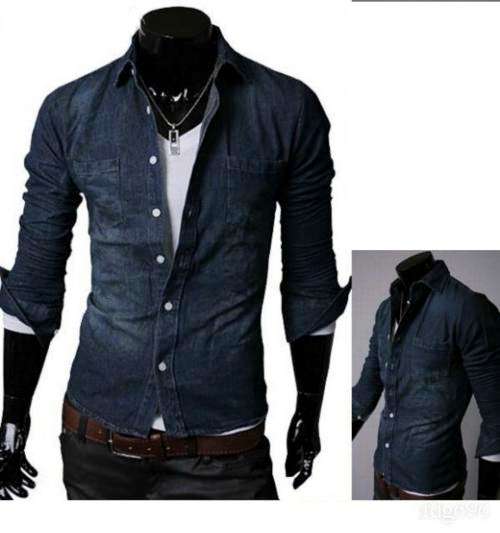 MENS DENIM SHIRT - SIZE LARGE - JUST IN -