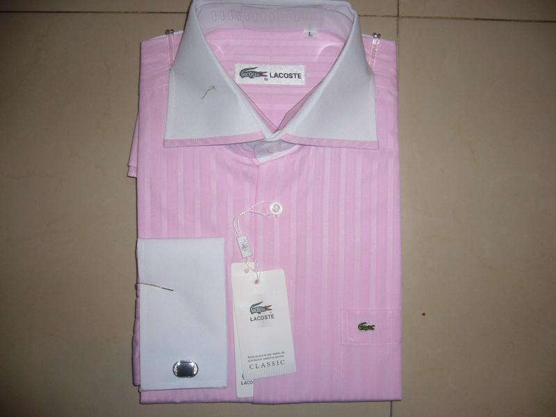 LACOSTE - PINK - SIZE LARGE - MENS FORMAL SHIRT - NEW -