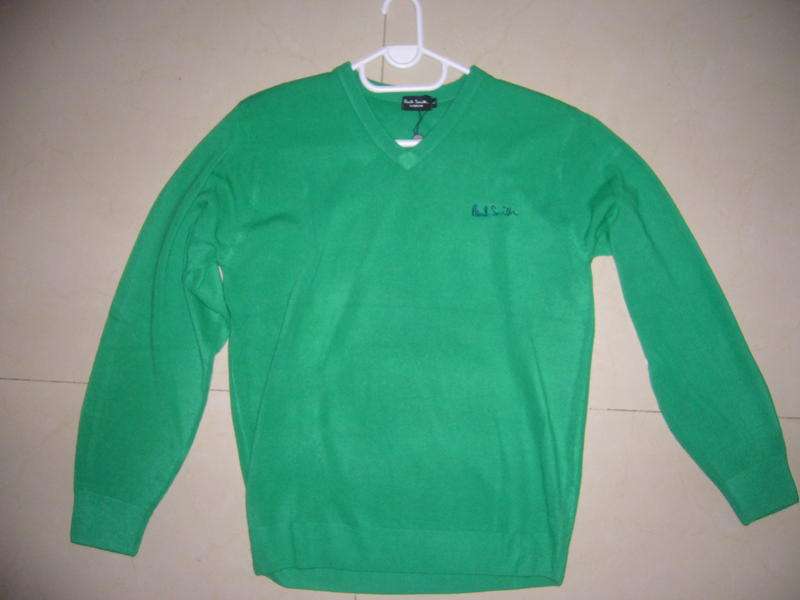 PAUL SMITH - V NECK - GREEN KNIT - SIZE MEDIUM - NEW -