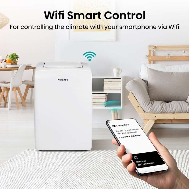 Hisense 12000Btu Portable Air Conditioner with Heating Function - White ( Box slightly damaged )