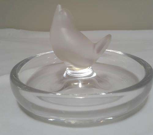 Frosted glass dressing table pin ring tray dish