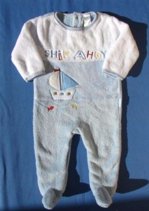 123 - boys warm baby grow  - 9 to 12 months - 100 % polyester