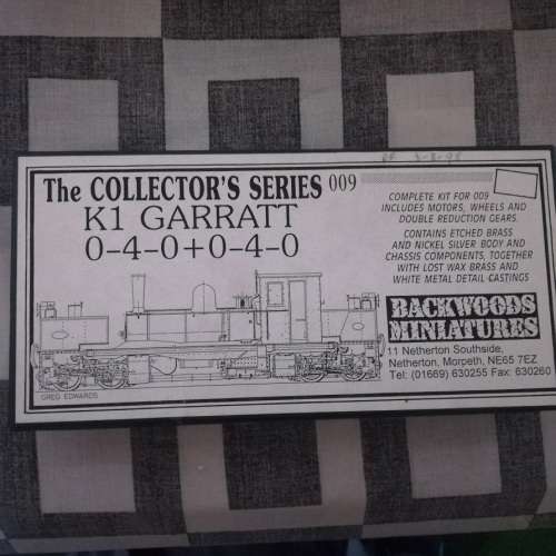 009 Backwoods Miniatures K1 Garratt 0-4-0 + 0-4-0 Builders Kit