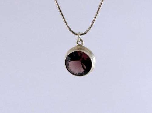 Pretty Large Vintage 925 Sterling Silver Pendant with Smoky Topaz.