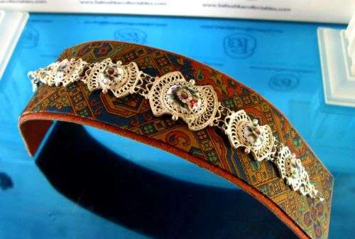 Traditional Russian Enamel "Finift" Bracelet from Rostov City. Hand Made in Russia.