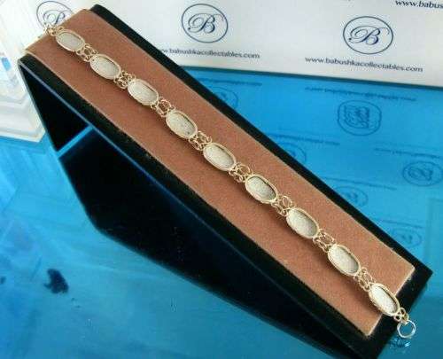 Traditional Russian Enamel "Finift" Tennis Bracelet from Rostov City. Hand Made in Russia.