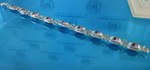 Traditional Russian Enamel "Finift" Tennis Bracelet from Rostov City. Hand Made in Russia.
