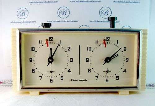 Genuine Old USSR Russian Chess Clock. 1960-s. Mechanical movement.
