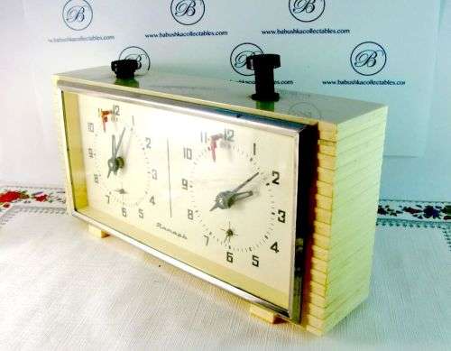 Genuine Old USSR Russian Chess Clock. 1960-s. Mechanical movement.