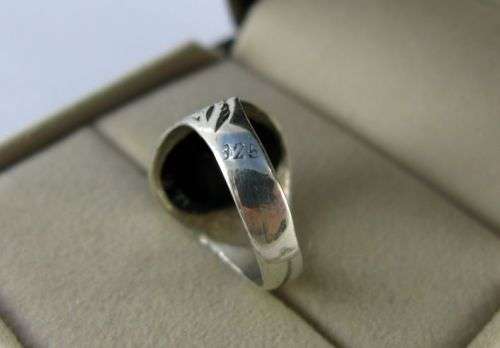 Beautiful Antique Sterling Silver Ring with Onyx. Hand Made.