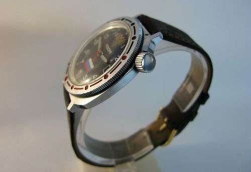 Original Russian Watch "Vostok" "Komandirskie" by USSR Military Factory. Black Dial.1990-s.