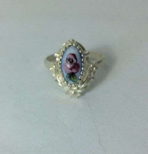 Traditional Russian Enamel "Finift" Ring Rostov City. Hand Made in Russia