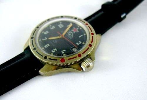 RARE ISSUE Original Russian Watch Vostok "Komandirskie" Tank Forces USSR Military Factory. 1980-s.