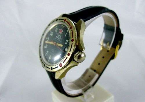 RARE ISSUE Original Russian Watch Vostok "Komandirskie" Tank Forces USSR Military Factory. 1980-s.