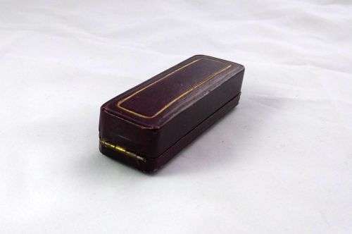 ANTIQUE LEATHER SILK & VELVET STICK PIN JEWELLERY JEWELRY BOX