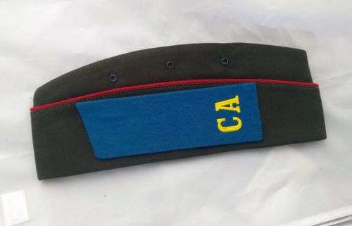 Original Russian Army Officers Side Cap "Pilotka" with Set of Collectible Badges Mint Condition