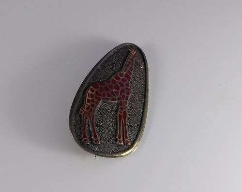 Stunning Antique Collectable Sterling Silver Enamel African Brooch. Hand Made.