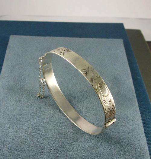 Old Vintage Silver Bangle. Hand Made.