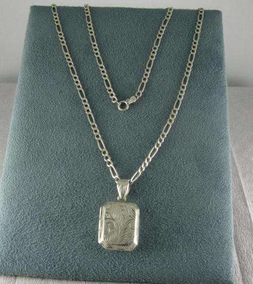 Antique 925 Silver Locket with Silver Chain